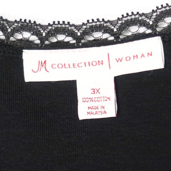 JM Collection Womens Tank Top Plus Size 3X Lace Trim Scoop Neck Office‎ - Picture 3 of 7